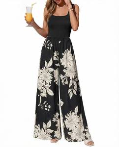 lot 2902 image: KIRUNDO Jumpsuits for Women Dressy Romper Summer One Piece(BW Flower, M) - Retail $36
