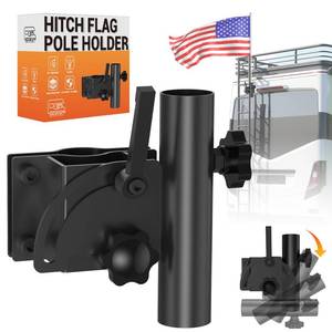 lot 2904 image: DZGKGM Adjustable RV Flag Pole Mount, Heavy-Duty RV Flag Holder for 1��1.5 RV Ladders, Fits 1��1.25 Flagpoles, Vertical & Horizontal Installation, Durable Camper Flag Mount - Retail $30
