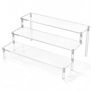 lot 2905 image: AZEAM Acrylic Display Riser, Clear Perfume Organizer, 3 Tier Cupcake Stand - Retail $7