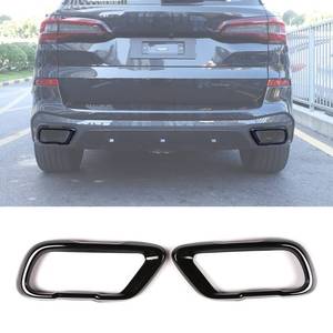 lot 2913 image: LLKUANG Stainless Car Tail Muffler Exhaust Pipe Output Cover for BMW X5 G05 X6 G06 X7 G07 2019-2026(Suitable For M Sports Version) (Black) - Retail $32
