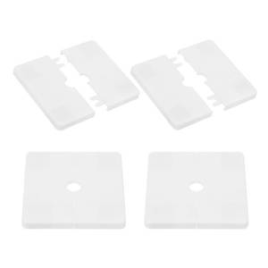 lot 2924 image: PATIKIL Wall Split Flange 86mm  3.4 OD, 4 Pcs Square Escutcheon Plate Cover PPR Plumbing Cover Plates with Self-Adhesive Tape for 12mm  0.5 Dia Water Pipe Faucet, White - Retail $13