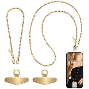 lot 2937 image: BLACK PATHON Cell Phone Chain 2 Pack, 1Crossbody Lanyard 1Anti Theft Wrist Strap Cellphone Wristlet 2Clear Tether Tabs Fits for Most Case - Retail $22