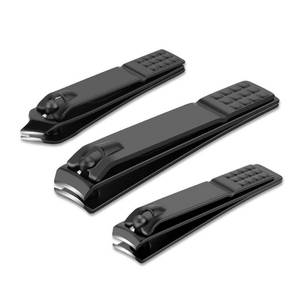 lot 2941 image: Adulahi Nail Clippers Set Black Matte Stainless Steel Fingernail & Thick Toenail & Ingrown Nail Clippers, Perfect 3 pcs Nail Clipper Cutter for Men and Women(Black) - Retail $4