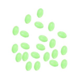 lot 2949 image: PATIKIL 6x4mm Luminous Fishing Beads, 100 Pieces Soft Plastic Glow Fishing Bait Eggs Rig Bead Tackle Tool Oval, Green - Retail $8