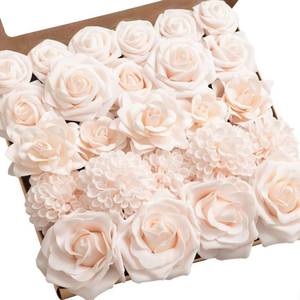 lot 2952 image: Lings moment Artificial Flowers Fake Dahlia Faux Gardenia Foam Roses Pink - Retail $26
