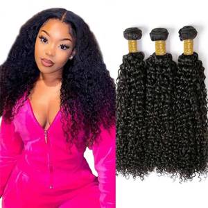 lot 2957 image: Afro Kinky Curly Bundles Human Hair 28 28 28 Inch Curly Wave Human Hair Bundles Double Weft Unprocessed Remy Hair Extensions Healthy And Soft Natural Color