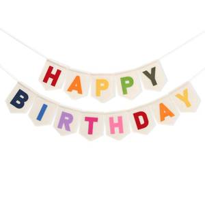 lot 2959 image: PHOTO FOR REFERENCE, LETTERS NOT FLAGS SEE PHOTOS Colorful Happy Birthday Banner, Rainbow Birthday Party Decorations - Retail $15