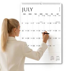 lot 2981 image: SUNEE 2026-2027 Wall Calendar Large 22.75x15.5, 21 Month July Calendar (Ends March 2028), Vertical Extra Large, White Minimalism - Retail $4