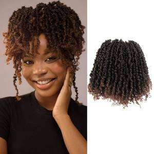 lot 2982 image: Osuntress 10 Packs Yanky Twist Crochet Hair for Black Women 8 inch, T30 - Retail $25