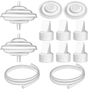 lot 2986 image: PumpMom-us Breast Pump Parts for Spectra, Replace Duckbill Valves Tubes Backflow Protector Membrane for Spectra S1 S2 9 Plus Breastpumps - Retail $17