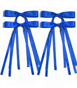 lot 2987 image: Ayesha Blue Hair Bow Clips Royal Blue Ribbon Hair Accessories for Girls - Retail $7