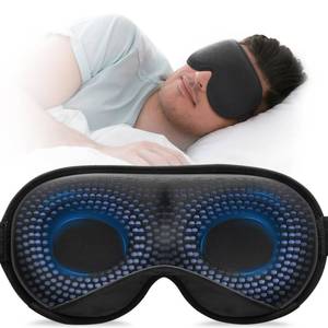 lot 2990 image: YFONG Weighted Sleep Mask for Women Men, 3D Light Blocking Eye Mask, Black - Retail $13