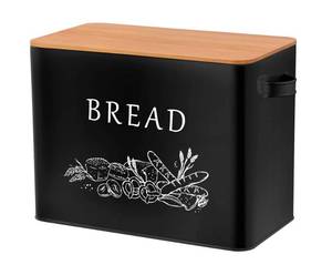 lot 17 image: TeamFar Bread Box with Wooden Lid, 13.1x 7.2 x 9.7 Metal Bread Container - Retail $2,456