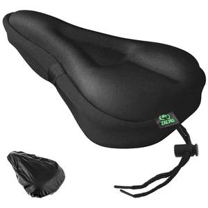 lot 24 image: Zacro Bike Seat Cushion - Gel Padded Cover for Men Women Comfort, Extra Soft Exercise Bicycle Compatible with Peloton, Stationary or Cruiser Seats - Retail $18