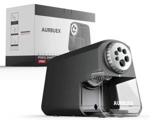 lot 28 image: Aurbuex Heavy Duty Electric Pencil Sharpener �� 6-Hole for 6-12mm Pencils, Auto StartStop, Fast 4s Sharpening, Zinc Alloy Blade, 10,000 Sharpenings �� Ideal for Classroom, Office & Art Use(S260) - Retail $26