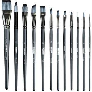 lot 58 image: Transon Artist Paint Brush Set of 12 for Watercolor Acrylic Gouache Oil and Tempera Painting - Retail $13