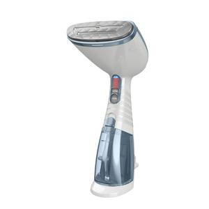 lot 59 image: Conair Handheld Steamer for Clothes & Upholstery, 3 Attachments, WhiteBlue - Retail $70