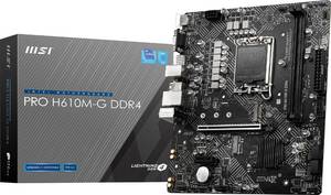 lot 71 image: MSI PRO H610M-G DDR4 V1 Motherboard (12th13th14th Gen Intel Core, LGA 1700 Socket, DDR4, PCIe 4, SATA 6Gbs, 1Gbps LAN, M.2 Slots, USB 3.2, mATX) - Retail $110