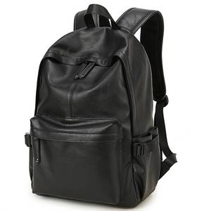 lot 72 image: Baosha BP-08 Unisex PU Leather Computer Laptop Bag 15.6 inch Backpack Shoulder Bags Travel Hiking Rucksack Casual Daypack Black - Retail $35