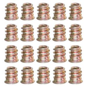 lot 75 image: 20Pcs M4x10mm Furniture Threaded Insert Nuts, Carbon Steel Hex Drive Threaded Inserts Thread Fastener Connector for Wood Furniture Assortment - Retail $7