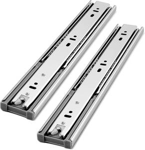 lot 86 image: Gobrico 16 inch Drawer Slides 5 Pair��Soft Close Drawer Slides 3 Fold, Cabinet Drawer Slides Full Extension Drawer Hardware, Heavy Duty Hydraulic Self Close Rails, Side Mount Ball Bearing Tracks - Retail $55