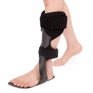 lot 98 image: GHORTHOUD Carbon Fiber AFO Brace Lightweight Ankle Foot Orthosis AFO Rehabilitator Foot Drop Brace for Drop Foot, Ankle Instability or Limb Spasticity (Large-Right) - Retail $186