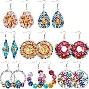 lot 111 image: NDNXYXGS 8 Pairs Diamond Painting Earrings,DIY Diamond Art Earring Kit for Adults,Cute DIY Ornament Gifts for Woman Birthdays,Christmas,Thanksgiving. (8-Two) - Retail $10