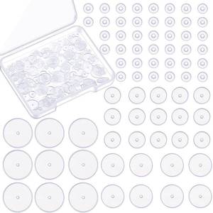 lot 122 image: 200 Pcs Clear Silicone Flat Disc for Piercing Bump, 4 Sizes 3579 mm - Retail $9