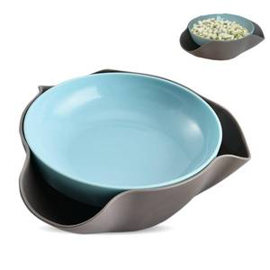 lot 125 image: Rvdxur Plastic Pistachio Bowl with Shell Storage, Double Dish Snack Bowl Serving Dish Nut Bowls Storage for Sunflower Seed Peanut Cherries Edamame Fruits Candy, Birthday Gifts Choice, Grey - Retail $13