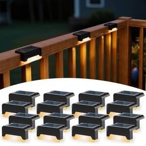lot 127 image: SOLPEX Solar Deck Lights, Solar Step Lights for Outside Waterproof Led Stair Light for Outdoor Fence, Balcony, Patio, Railing, Front Porch, Yard and Pathway(16pack Warm White) - Retail $27