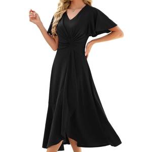 lot 143 image: QMZ Women V Neck Formal Evening Gowns Wedding Guest Versatile Party Dresses Large - Retail $63