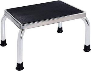 lot 152 image: Vaunn Medical Foot Step Stool 350lbs Heavy-Duty Welded Steel Legs, Fully Welded Single Construction Frame, Anti-Skid Rubber Platform - Retail $36