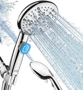 lot 154 image: Cobbe 9 Spray Modes Handheld Shower Head, Water-Saving, Chrome - Retail $27