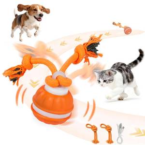 lot 190 image: No Charging Chord Interactive Dog Toy, Automatic Rolling Ball with Bird Sound, 3 Mode Pet Toy - Retail $9