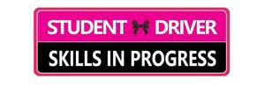 lot 231 image: 1-Pack Student Driver Magnets for Car, Funny Rose Red Reflective Magnetic Sign, Reusable New Driver Bumper Sticker for Women, Teens and Novice Drivers - Retail $6