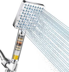 lot 239 image: Cobbe Filtered Shower Head with Handheld, High Pressure 6 Spray Mode Showerhead with Filters, Water Softener Filters Beads for Hard Water - Remove Chlorine - Reduces Dry Itchy Skin, Chrome - Retail $24