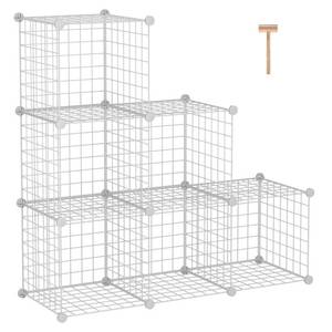 lot 244 image: C&AHOME Wire Cube Storage, 6 - Cube Organizer Metal C Grids, Units, White - Retail $30