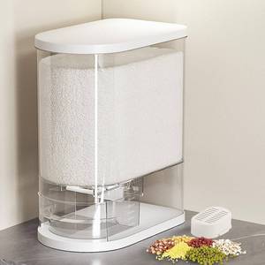 lot 2999 image: SYNCVIBE Rice Dispenser, 22-25 Lbs, Airtight Rice Container, Measuring Cup - Retail $36