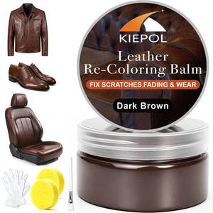 lot 3002 image: KIEPOL Dark Brown Leather Repair Kit, Recoloring Balm, Leather Dye - Retail $19