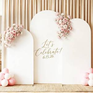lot 3007 image: Metal Arch Backdrop Stand and Cover Set 7.2FT6.6FT6FT - Retail $72