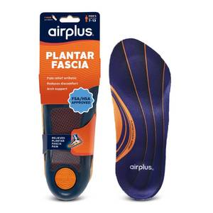lot 18559 image: Airplus Plantar Fascia Orthotic 34 Length Shoe Insole (FSA&HSA Eligible)-Foam Shell & Gel Heel - Deep Heel Cup, Full-Foot Arch Support-Soft Cushioning & Stability -Fits Most Shoes & Boots-Unisex - Retail $9