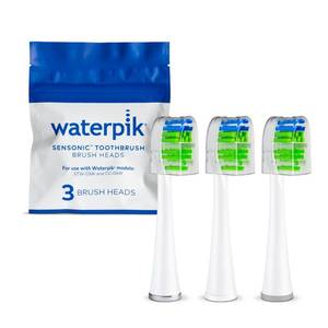 lot 18575 image: Waterpik Sensonic Replacement Contour Brush Heads, 3 Toothbrush Heads, White STWB-3WW-B - Retail $30