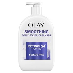 lot 18585 image: Olay Face Wash Daily Facial Cleanser with Retinol, Peptides and Glycerin, Smoothing and Hydrating Anti Aging Face Wash, Sulfate Free Cream Cleanser for Mature Skin, Daily Use, 16 Oz - Retail $15