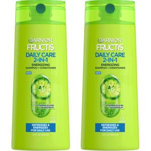 lot 18621 image: Garnier Fructis Fortifying 2-in-1 Shampoo and Conditioner for Stronger-Looking Hair with Touchable Softness, Daily Hair Care for Men and Women, Vegan, Paraben-Free 22 Fl Oz, 2 Count - Retail $13