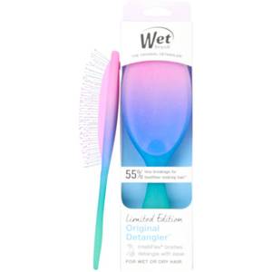 lot 18681 image: Wet Brush Original Detangler Hair Brush, Soft, Flexible Bristles Gently Detangle All Hair Types, Works on Wet or Dry Strands, Ergonomic Handle, Reduces Breakage, Limited Edition, Electric Sky Purple - Retail $13