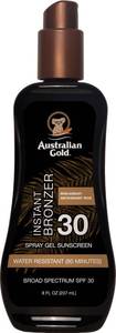 lot 18699 image: Australian Gold Spray Gel Sunscreen SPF 30 Broad Spectrum  Instant Bronzer - Retail $7
