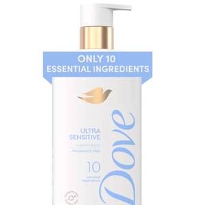 lot 18700 image: Dove Ultra Sensitive Serum Body Wash Fragrance Free 10 Ingredients, 18.5 oz - Retail $10