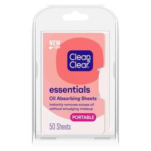 lot 18707 image: Clean & Clear Essentials Oil Absorbing Sheets, 50 ct, 1 Pack - Retail $11