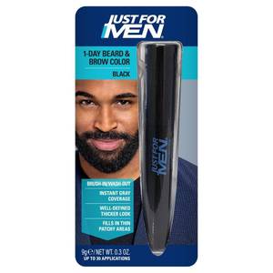 lot 18724 image: JUST FOR MEN 1-Day Beard & Brow Color, Temporary Color, Black - Retail $9
