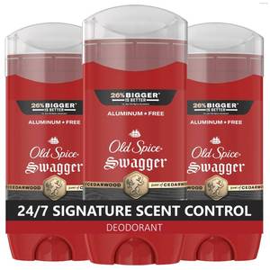 lot 18745 image: Old Spice Deodorant for Men, Aluminum Free, Swagger Scent, 3.8 oz Pack of 3 - Retail $25